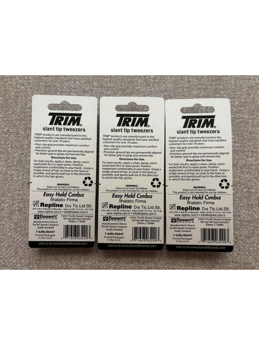 3 Pack Bundle - Trim easyhold Slant Tip Tweezers - Picture 3 of 3